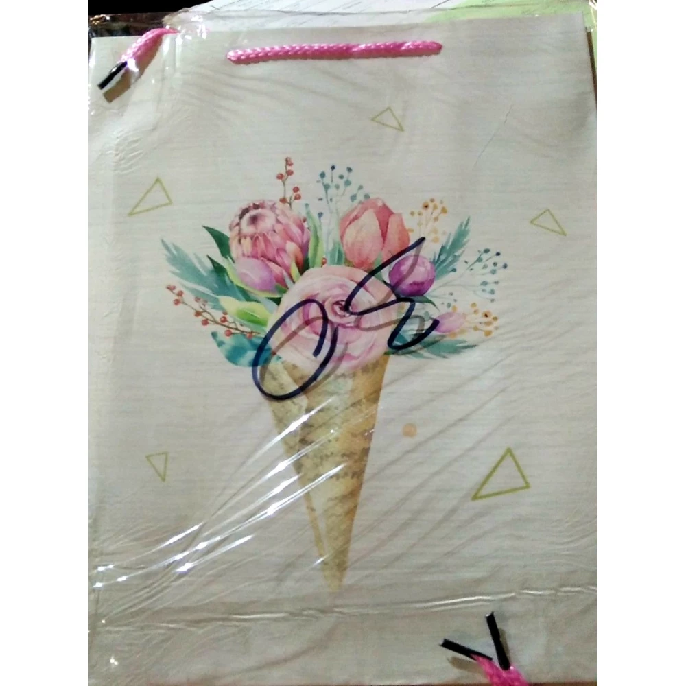 Подарунковий пакет пап. № 34  Квіти, пач.-12шт.