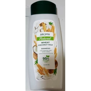 Изображение товара -  Шампунь Aroma Natural з Пшеничним протеїномі Кокосовим молоком для пошкодженого волосся (400мл.)