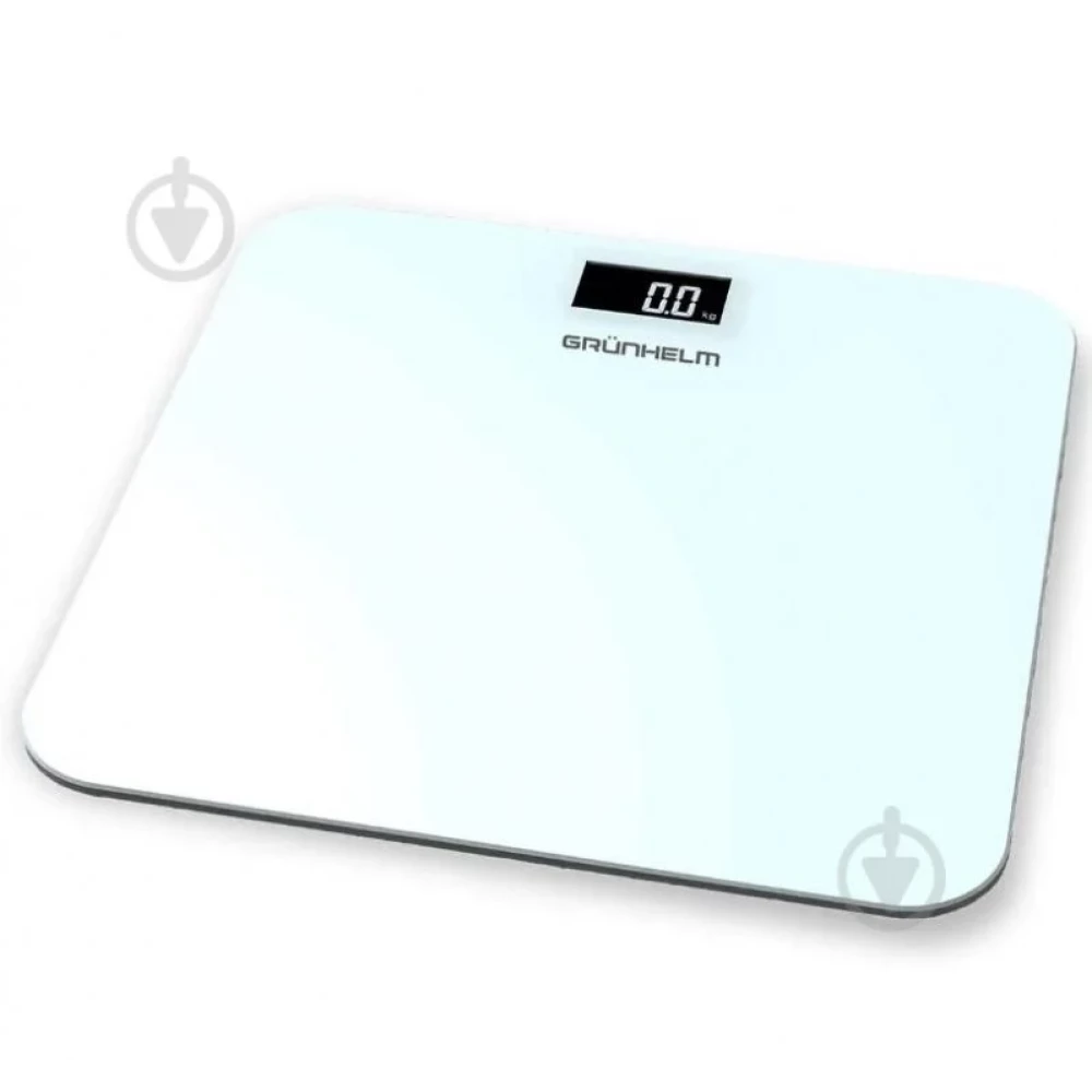 Ваги електронні GRUNHELM BES-26W (білі)  макс. вага 180кг, квадр 26х26см, з батареєю 1х3VCR2032