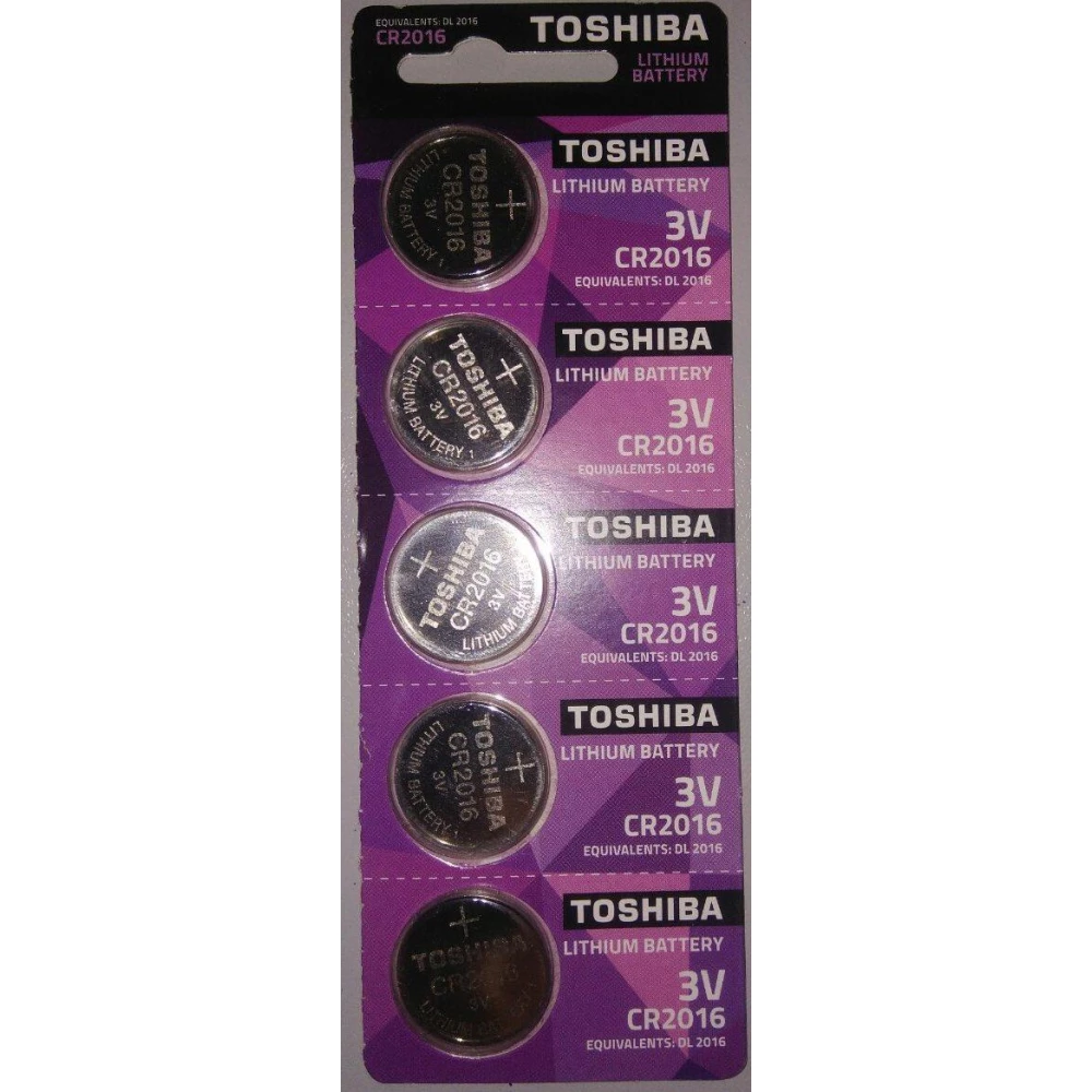 Батарейка CR2016 Toshiba Lithium, Таблетка, Блістер-5шт.