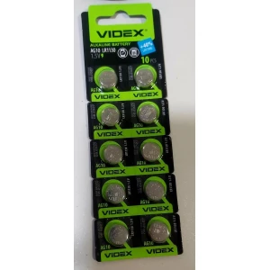 Изображение товара - Батарейка VIDEX AG10 (LR1130) blister Alkaline Таблетка, Блістер-10шт.