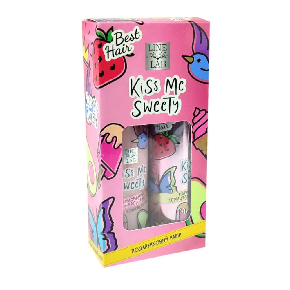 Подарунковий набір “Цілуй мене, солоденький“ Спрей-тонік + Шампунь-бальзам Line Lab