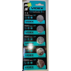 Изображение товара - Батарейка VIDEX CR2032 Lithium, Таблетка, Блістер-1шт.