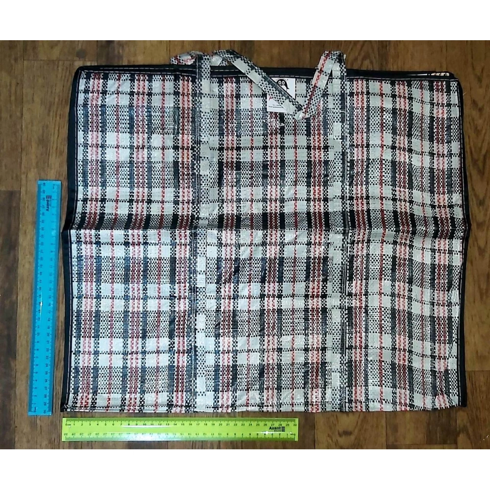 Сумка хоз. молнія клітка №4, Широка, пач.-12шт. вис.47, шир.55см., закл. 30см.