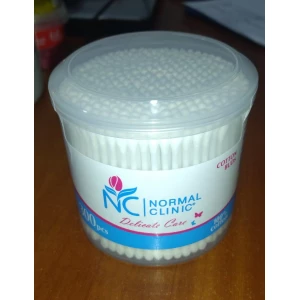 Изображение товара -  Ватні палички NORMAL cliniс - 300 шт. в кругла коробка (6шт.-пач,36 шт/ящ)