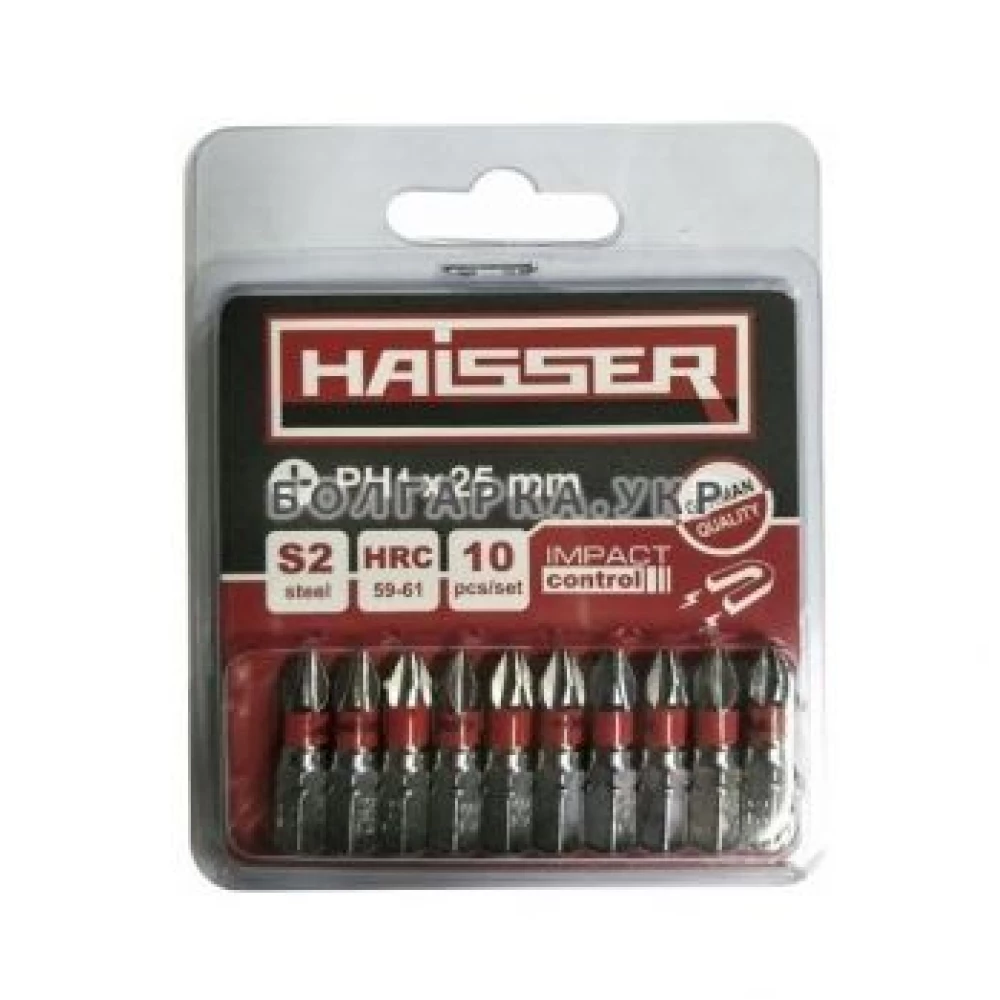 Біта PH1 х 25мм, Haisser, набiр10шт. 2712718
