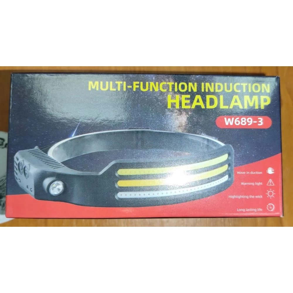 Ліхтарик налобний акумулятор + сенсор W689-3