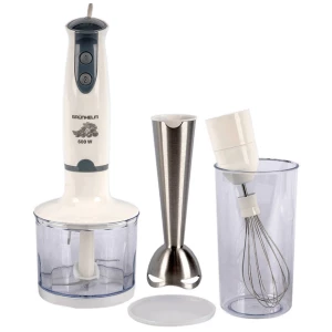 Изображение товара -  Блендерний набір GRUNHELM EBS-600SS, 600 Вт, 2 швидкості, чаша, стакан, вінчик, металева насадка бле