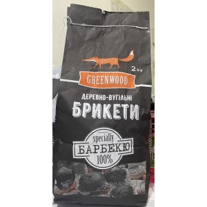Изображение товара -  Брикети деревно-вугільні GREENWOOD 2 кг