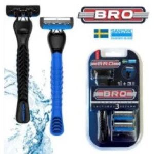 Изображение товара -  Бритва одноразова BRO KL-ХS317L - 3леза, Чоловіча 1шт.+ 3 касети.