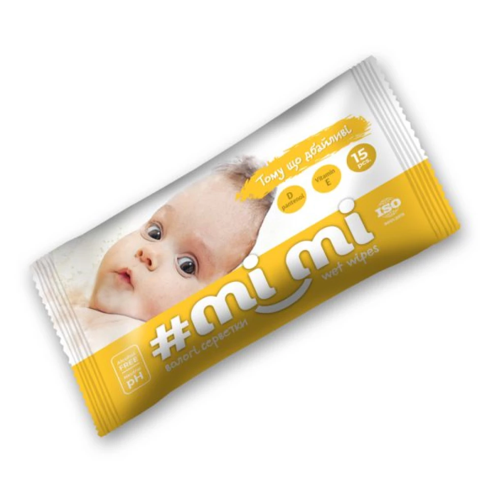 Волога серветка “#Мі_Мі“ 15л. Дитячі ящ.90шт.