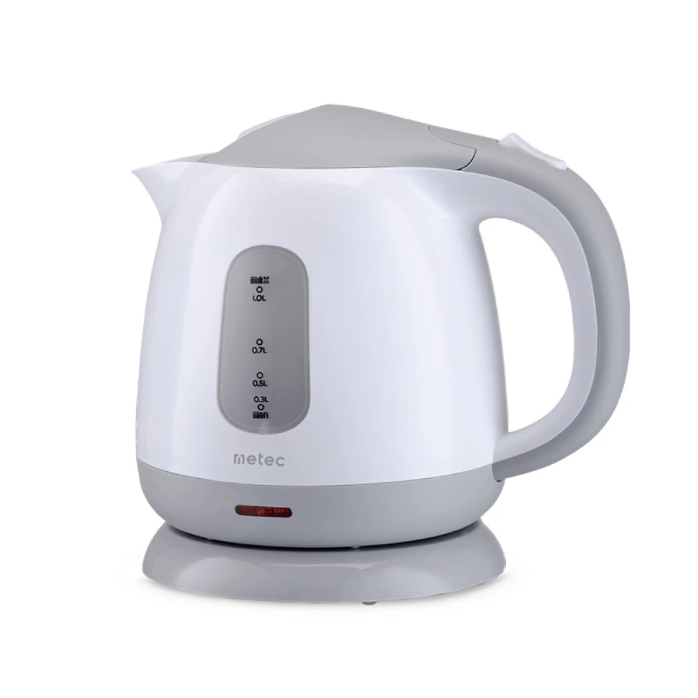 Електрочайник ЕК-01РWG 1,0л, дисковий 1100 Вт корпус пластик, біло-сірий METEC