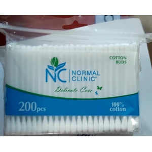 Изображение товара -  Ватні палички NORMAL cliniс - 200 шт. в ZIP упаковці (12шт.-пач.48 шт/ящ)