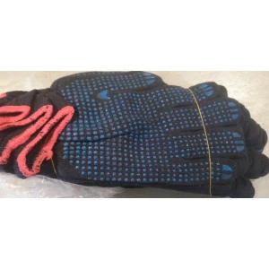 Изображение товара -  Робоча Рукавиця Польша Х/Б синя в синю крапку, китай, пач.-12пар.