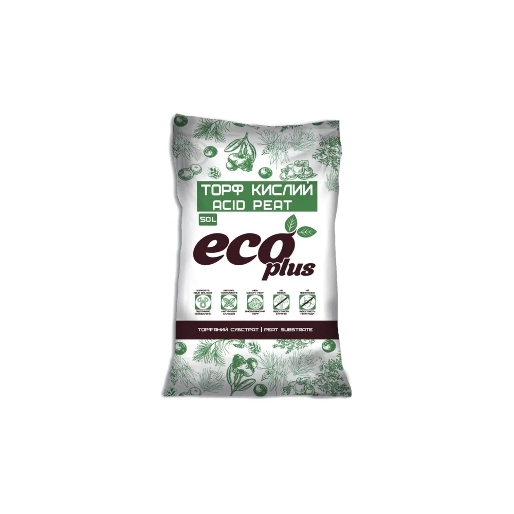 Торф“яний субстрат “Торф кислий“  ECO PLUS 50л