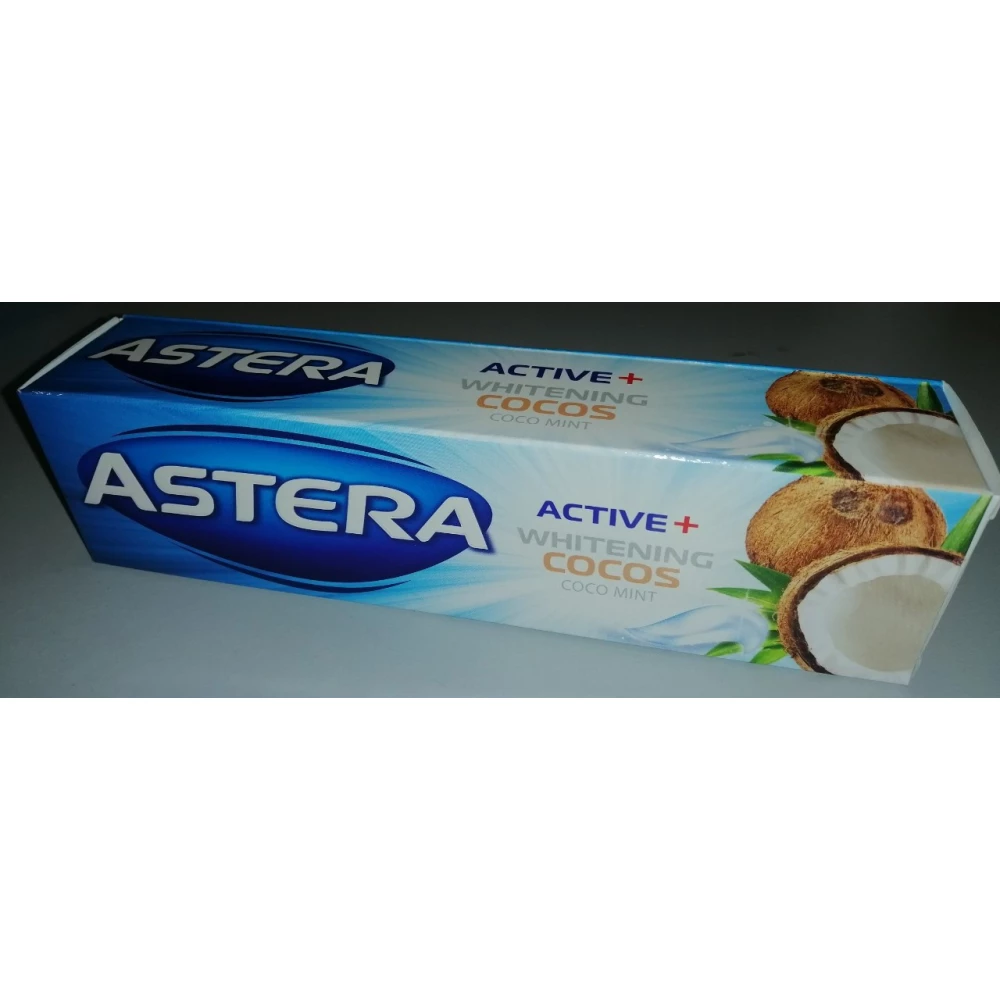Зубна паста Astera  Active + Whitening Cocos (Відбілююча кокос/м`ята) 100 мл.