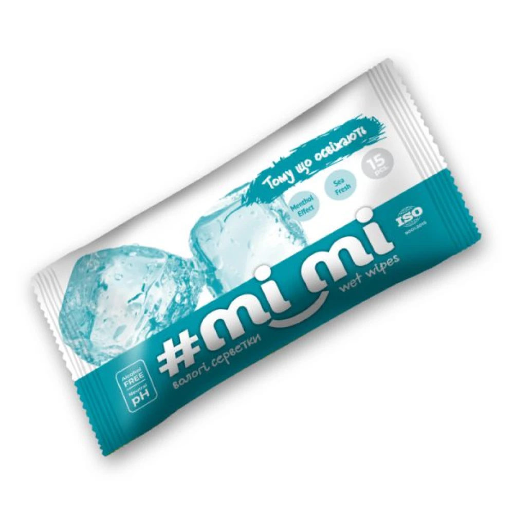 Волога серветка “#Мі_Мі“ 15л.  Охолоджуючі ящ.90шт.