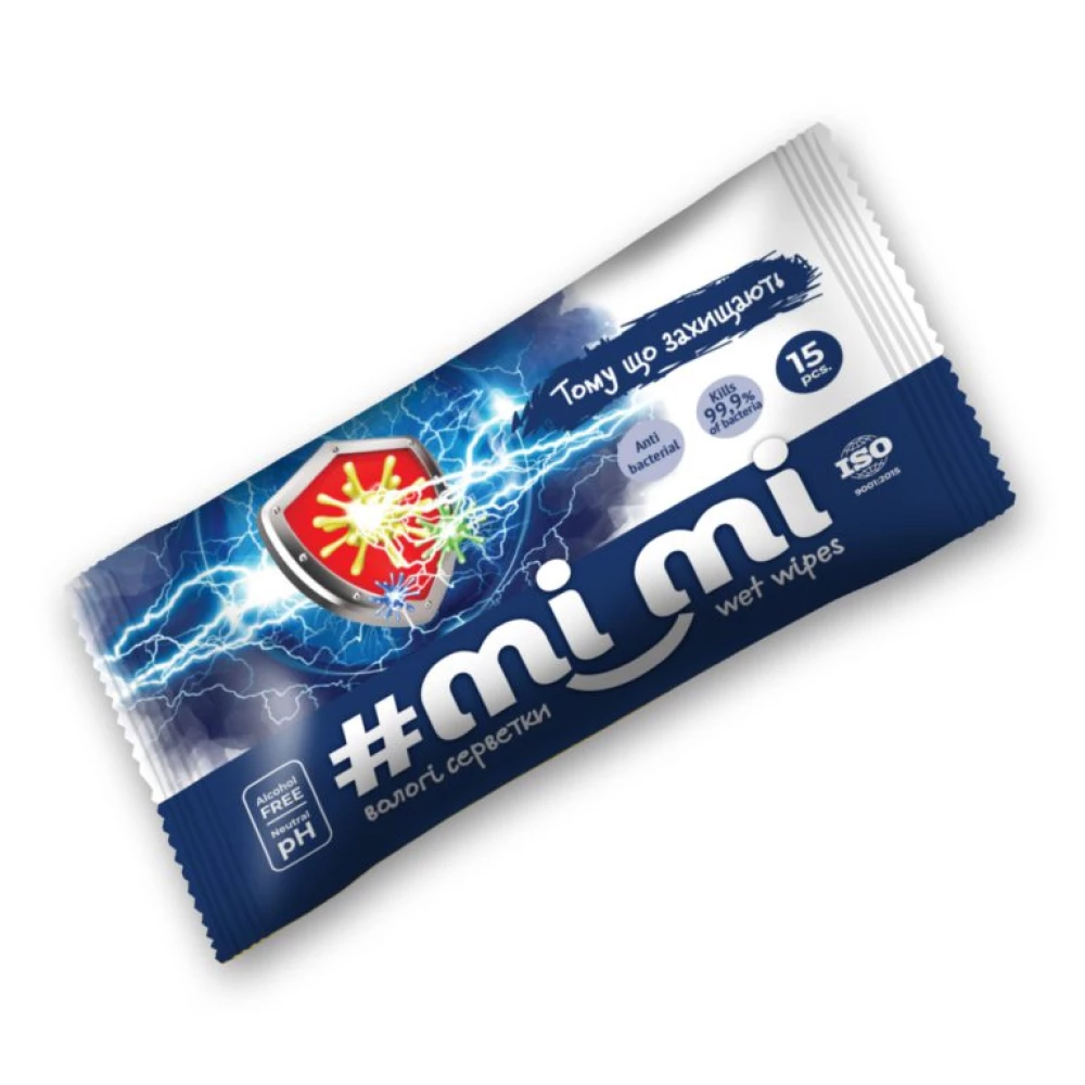 Волога серветка “#Мі_Мі“ 15л. Антибактеріальніі ящ.90шт.