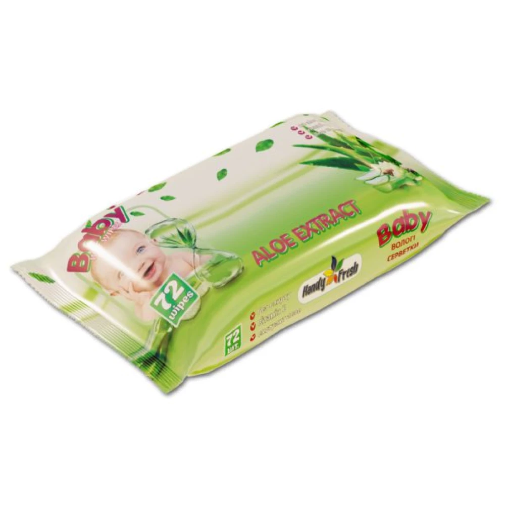 Волога серветка “Handy Fresh“ 72 л. Дитяча Антибактеріальн Алоє без клапана, ящ.18шт.