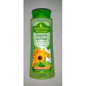 Изображение товара -  Шампунь-бальзам 2в1 “7 трав“ зміцнення та свіжість  240м“Фіто лінія“ Herbs Planet