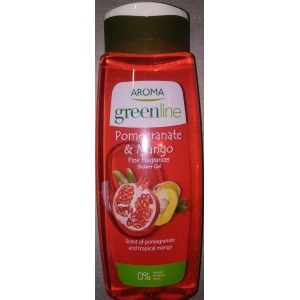 Изображение товара -  Гель для душу Greenline Pomaranate & Mango-Гранат і манго 400 мл., що використовується.-12шт.