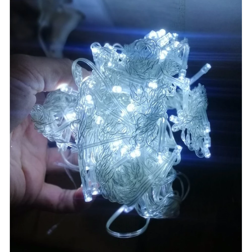 Гірлянда Світлодіод лінійна зі спалахом, Білий колір 100LED, 10м., 220/ 01026