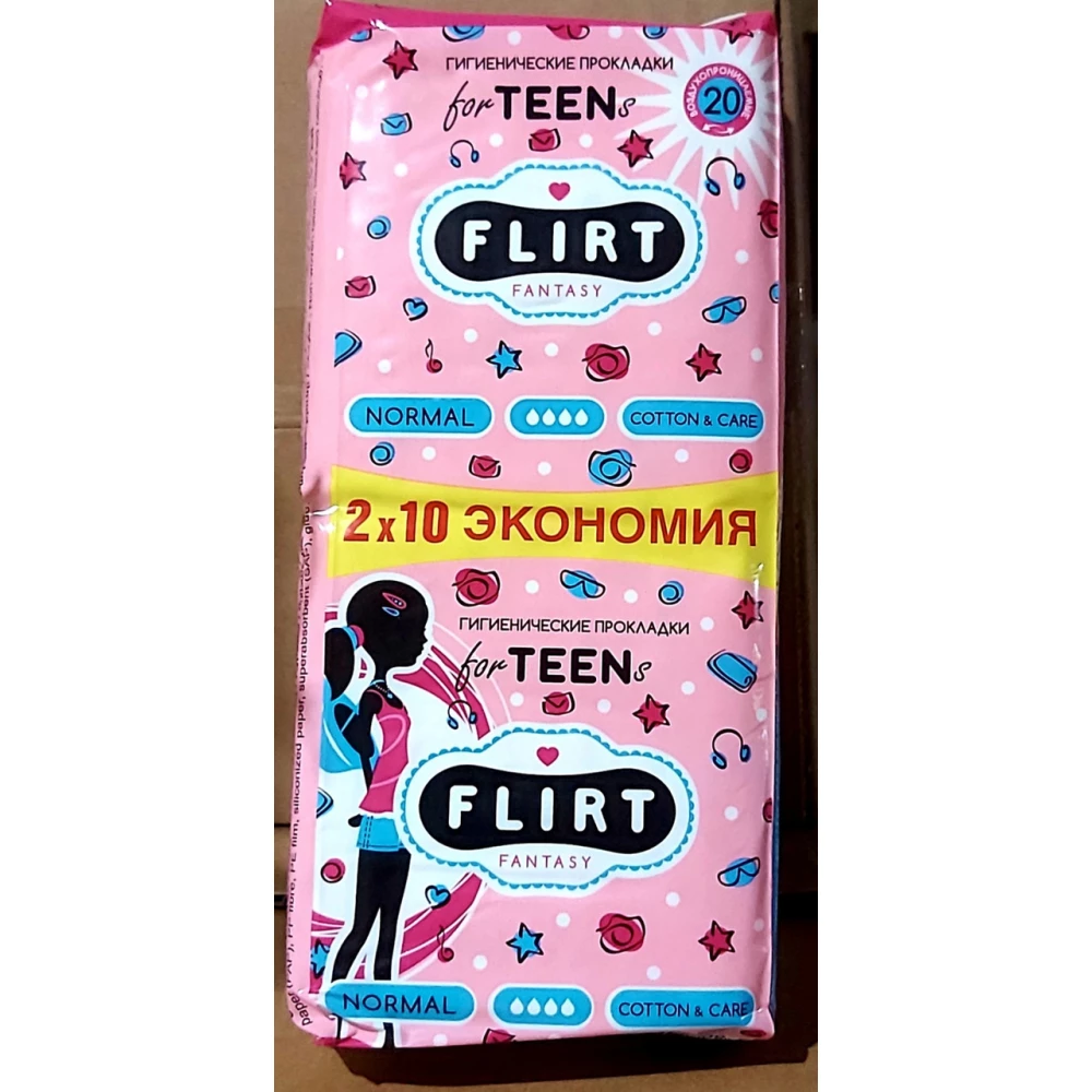 FantasyFLIRT прокл д/крит днів teen - cotton&care - 4 краплі, 240 мм, DUO уп=20шт