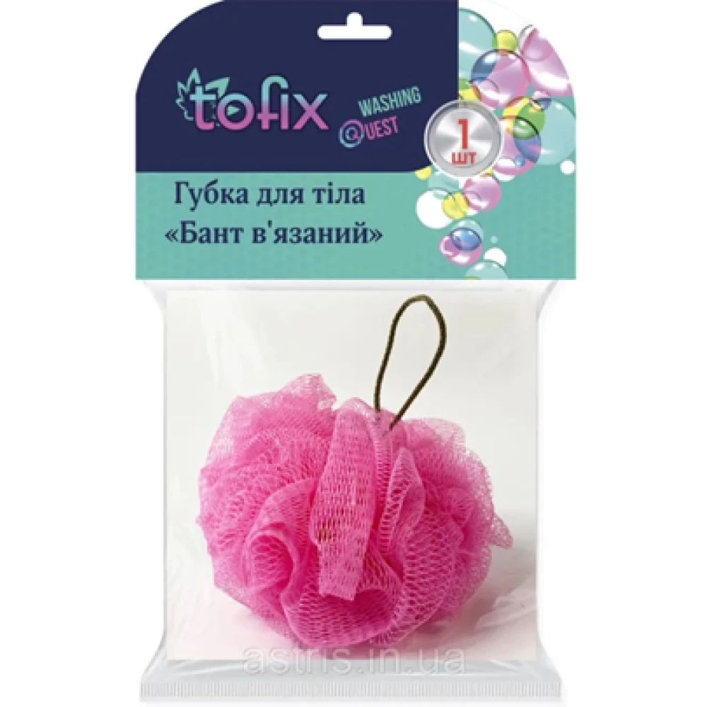Губка для тіла “Бант в“язаний“, ТМ “Tofix“, 35г, ящ.-50шт