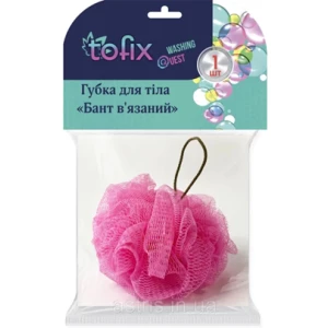 Изображение товара -  Губка для тіла “Бант в“язаний“, ТМ “Tofix“, 35г, ящ.-50шт