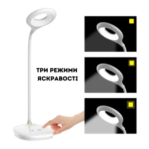 Изображение товара -  Лампа настільна LEBRON L-TL-L-44, 4W, 4100K, Li-ion 1200mAh, біла, USB