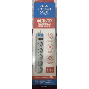 Изображение товара -  Фільтр-Подовжувач 1,8м.Loga, 5 гнізд L902