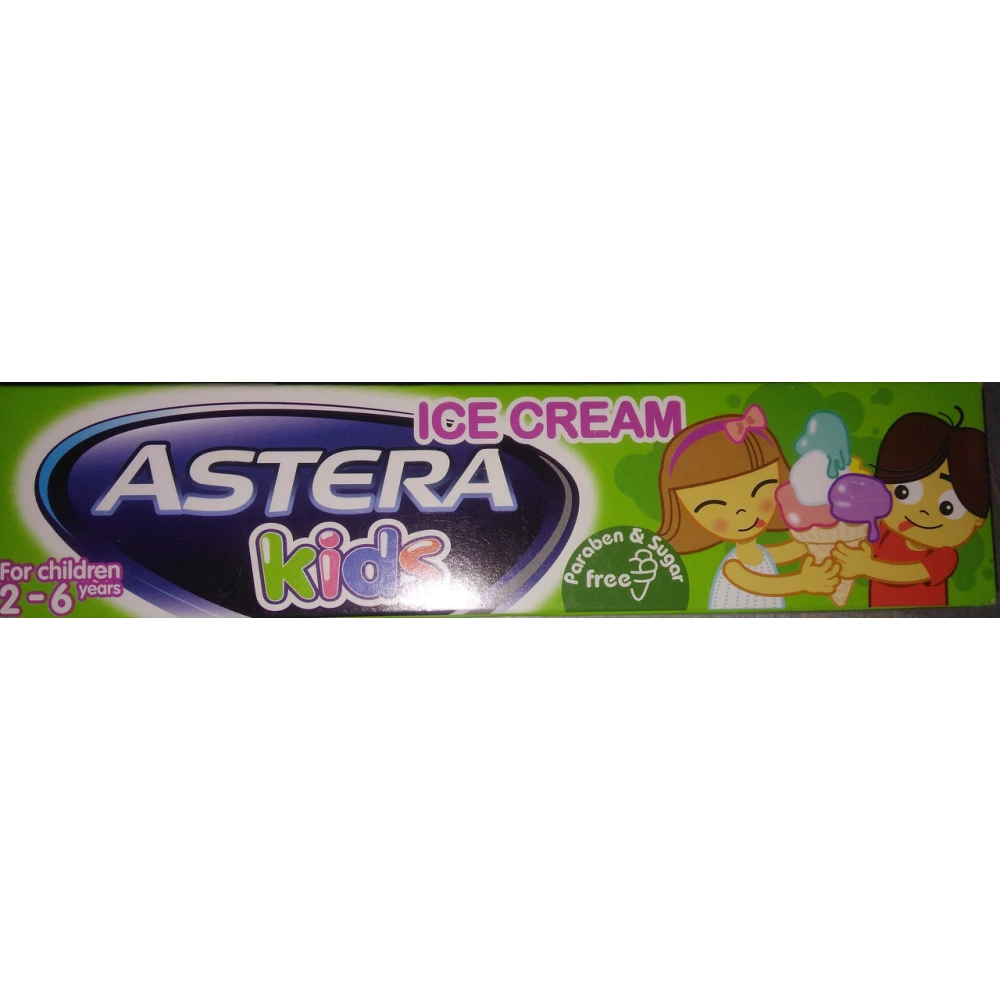 Дитяча зубна паста Astera  KIDS зі смаком морозива 50мл.