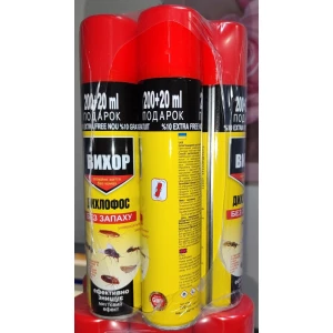 Изображение товара -  Дихлофос Універсальний “Вихор“ без запаху жовтий 200+20мл. ящ.48шт.