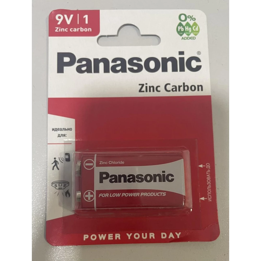 Батарейка PANASONIC Zinc Carbon Блістер КРОНА 6F22 / 1 шт. уп.12шт.