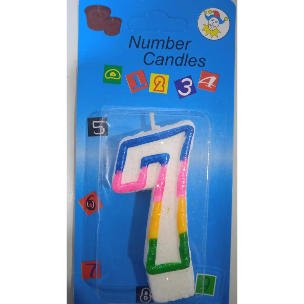 Свічка в торт Цифра“7“ 3,8*7(уп.12)