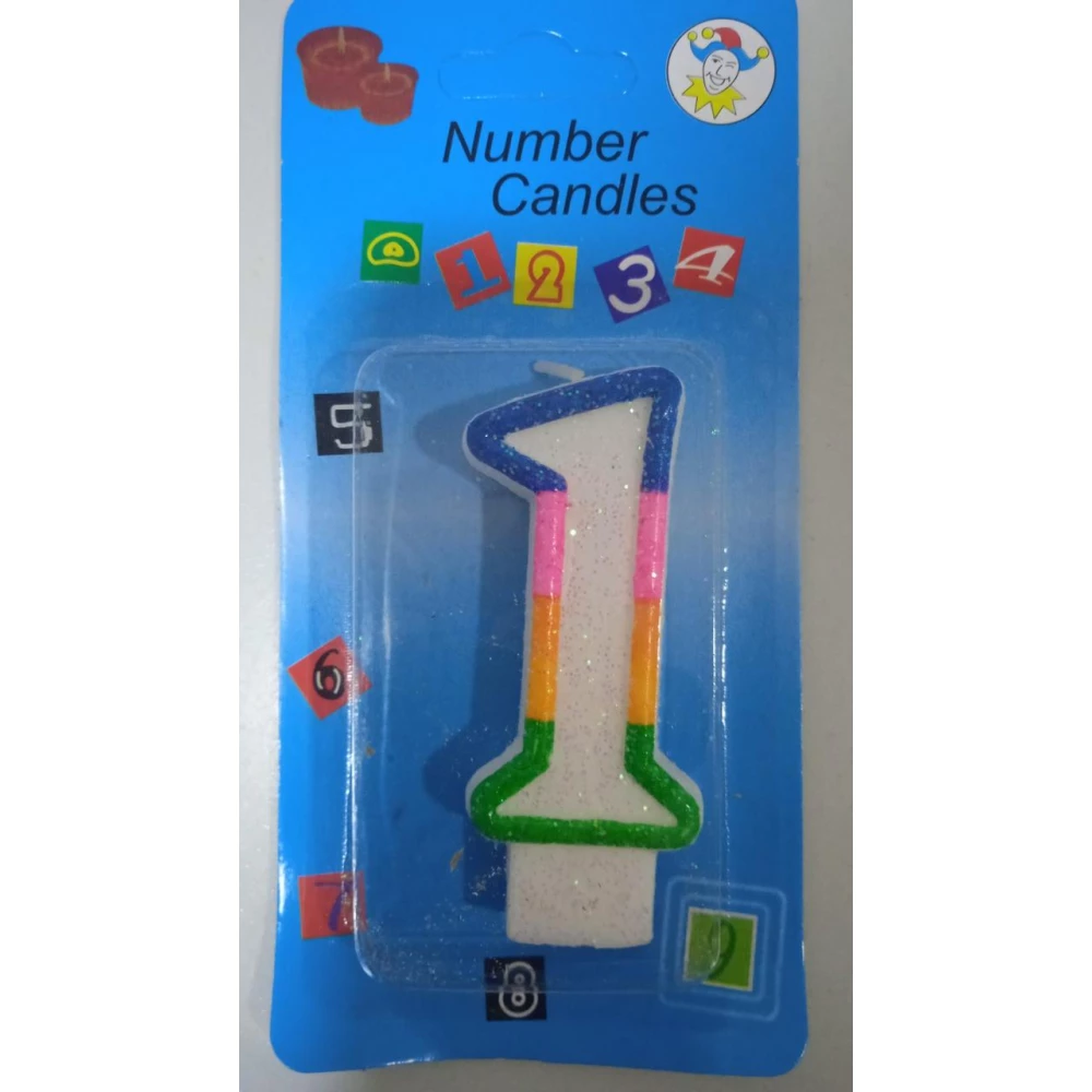 Свiчка в торт Цифра “1“ 3,8*7 (уп.12)