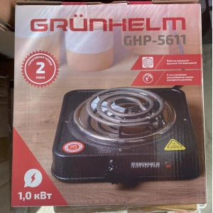 Изображение товара -  Електроплита Спіральна GRUNHELM GHP-5611 1,0кВт, одинарна, вузький тен