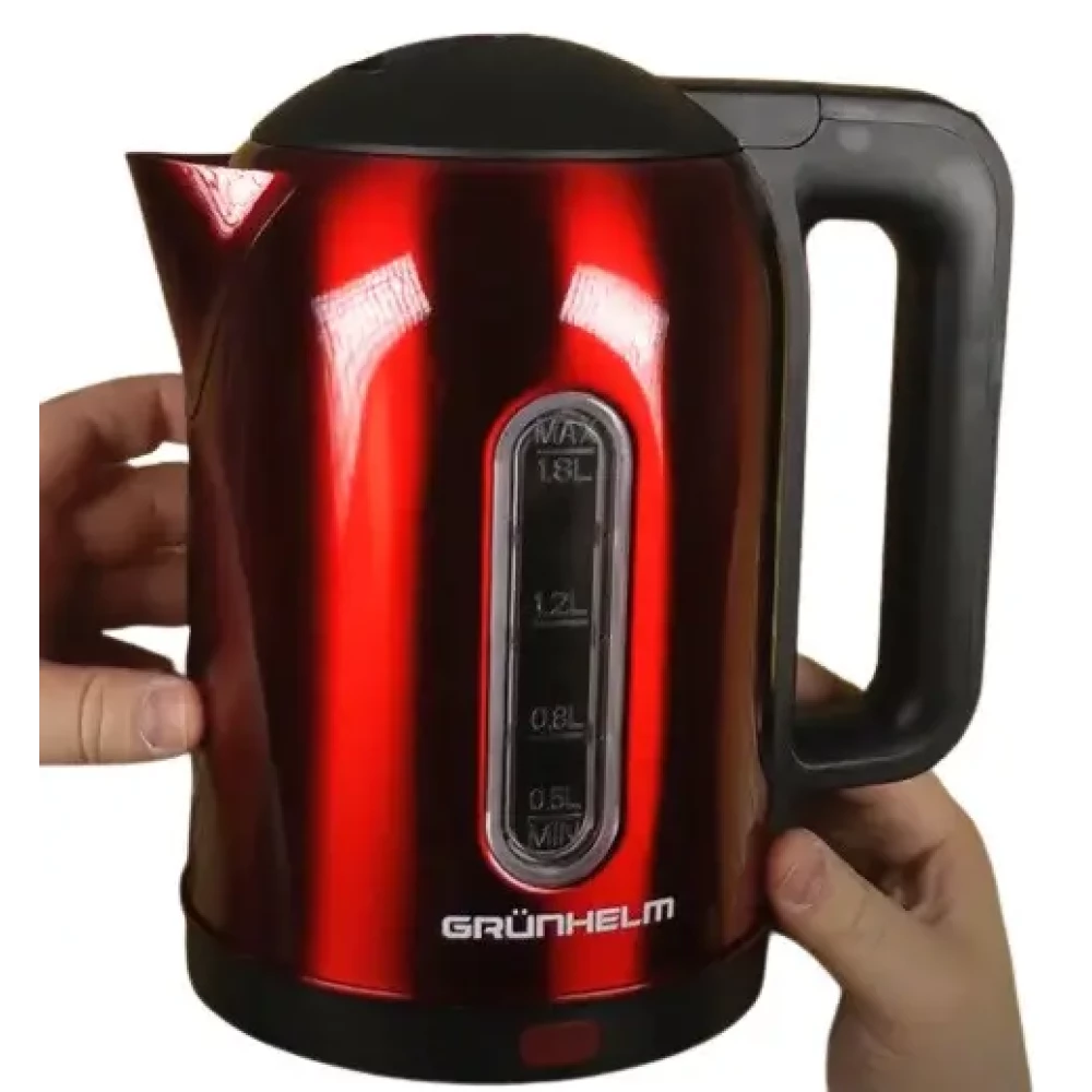 Електрочайник GRUNHELM EKS-1928R метал (червоний) 1,8л, дисковий 1500 Вт