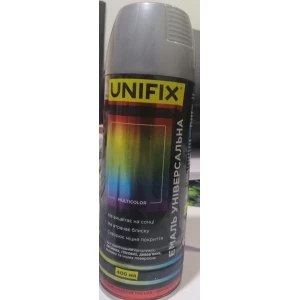 Изображение товара -  Емаль універсальна акрилова Срібло гл.400мл.UNIFIX
