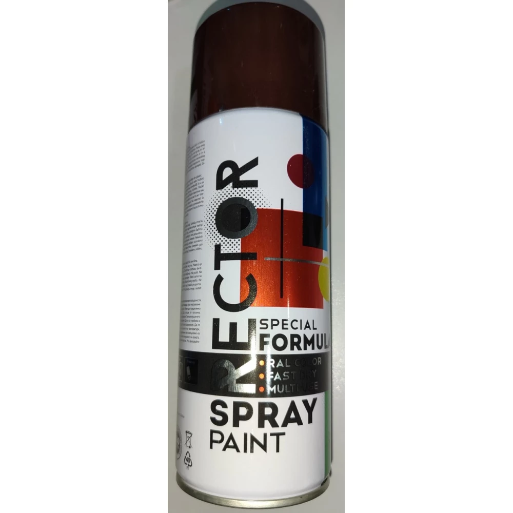 Емаль Rector універсальна 8017 т.коричневий глянець в аер. упак, 400мл.