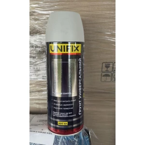 Изображение товара -  Емаль ґрунтувальна акрилова універсальна Сірий мат. 400 мл UNIFIX