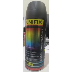 Изображение товара -  Емаль універсальна акрилова RAL 9005 Чорний гл.400мл.UNIFIX