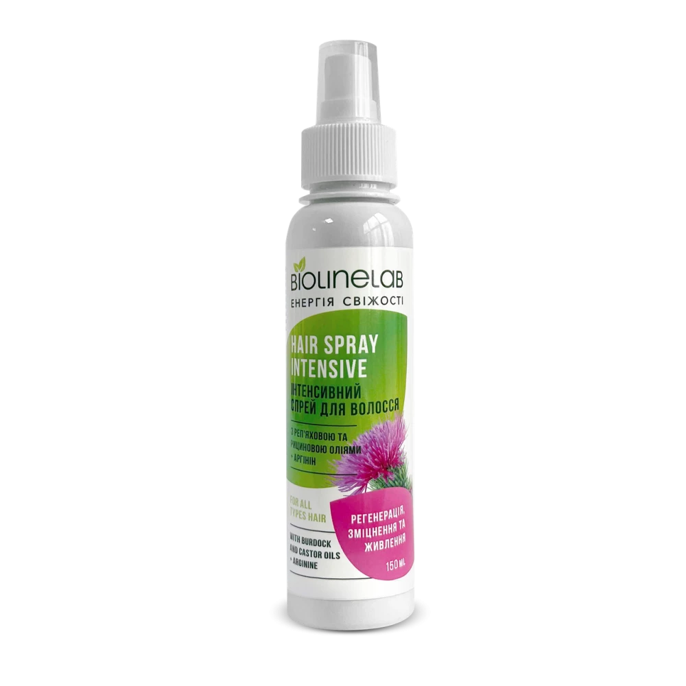 Інтенсивний спрей для регенерації, зміцнення та живлення волосся з реп“яховою та рициновою оліями +