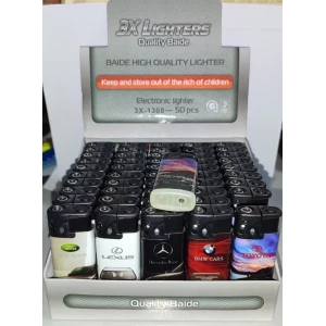 Изображение товара -  Запальничка турбо 3X-1308 Машини, пач-50 шт. БЕЗ ЛІХТАРЯ