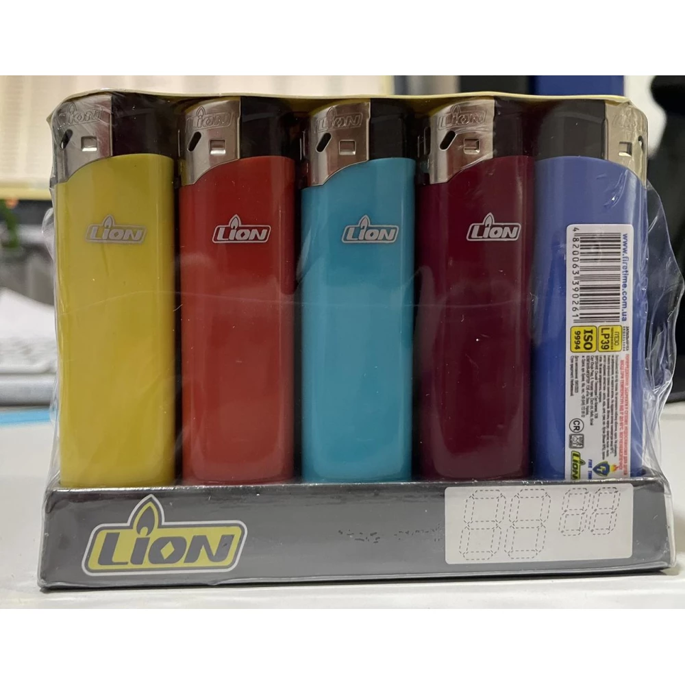 Запальничка “Lion“ LР-39 пьєзо Кольорова CR, пач.-25шт. Якісна