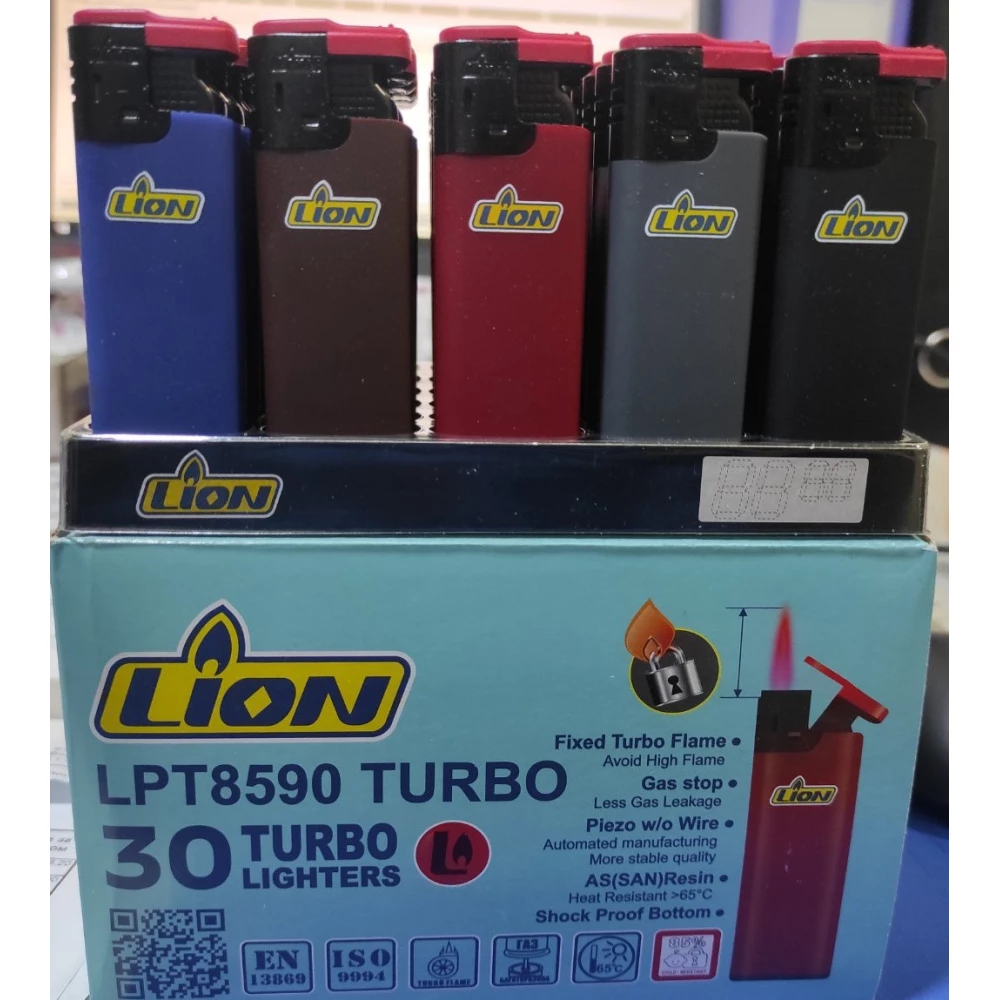 Запальничка “Lion“ LРТ-8590 Турбо каучук СR пач.-30шт. Якісна