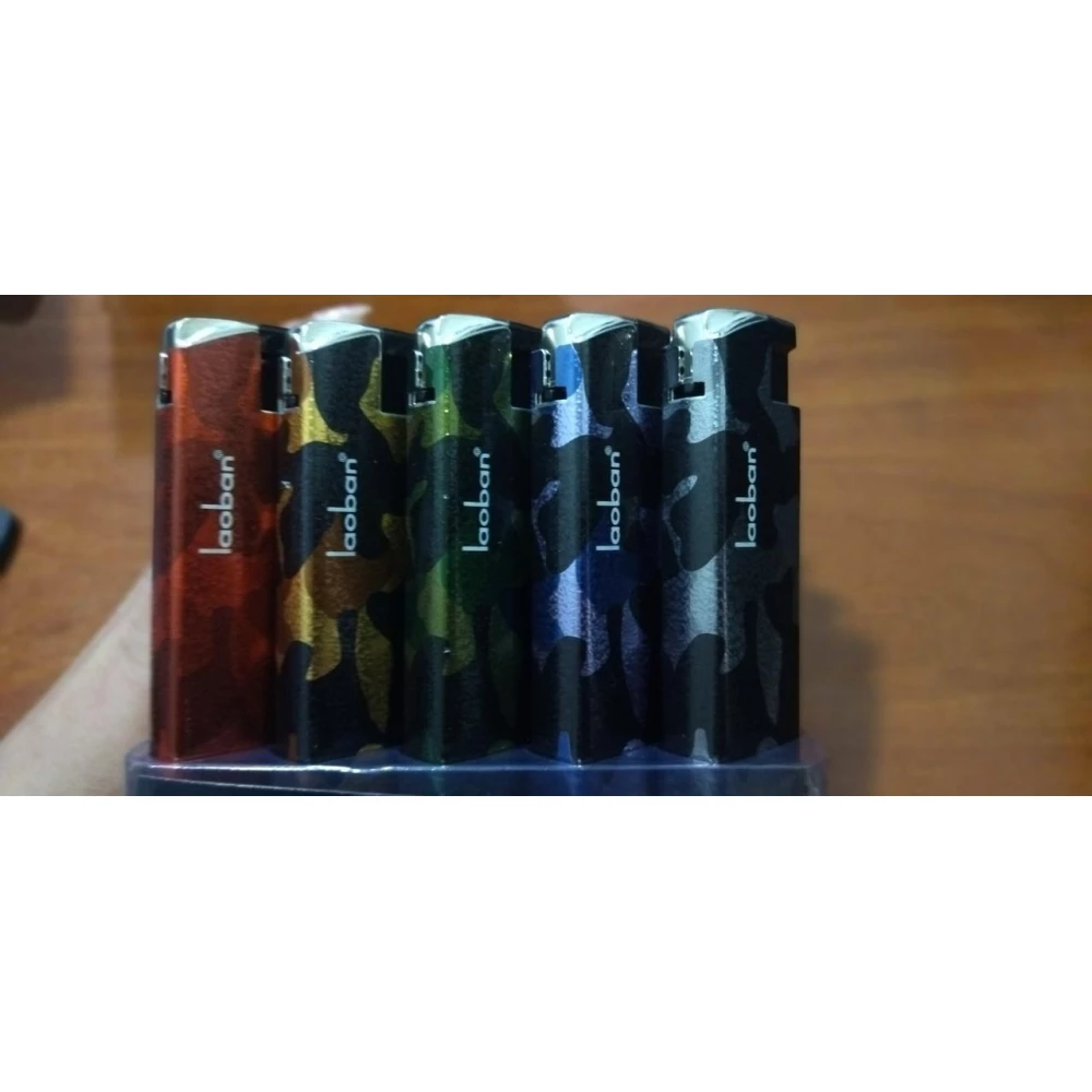 Запальничка турбо Метал No803, No803А “LAOBAN“/камуфляж, уп.-25 шт. пач.-2 уп.=50 шт.