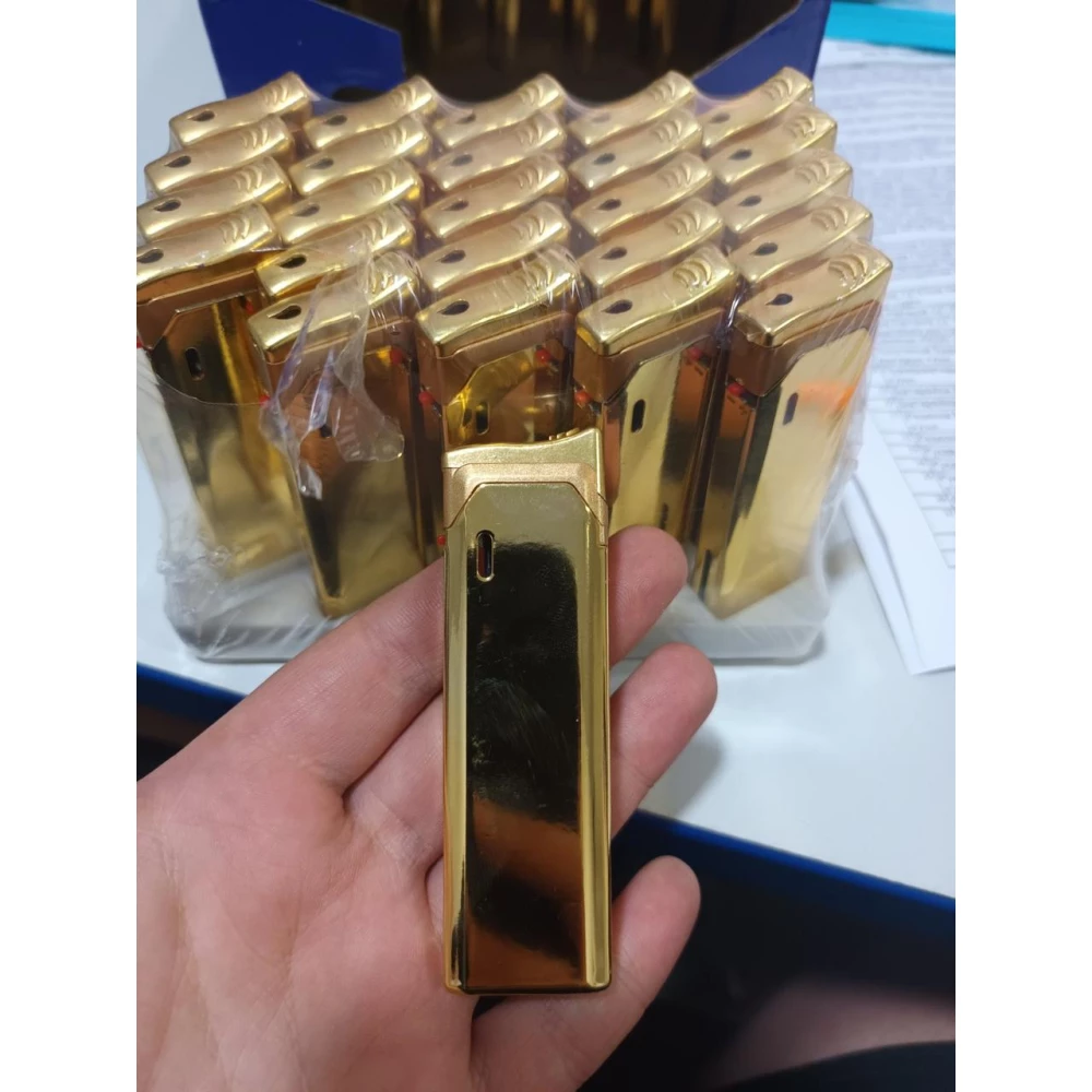 Запальничка турбо Метал Золото ККК№882 , уп=50шт