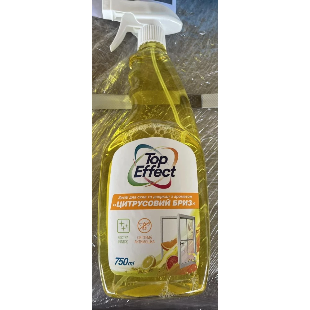 Засіб для миття скла та дзеркал “Цитрусовий бриз“ розпил 750мл.TopEffect