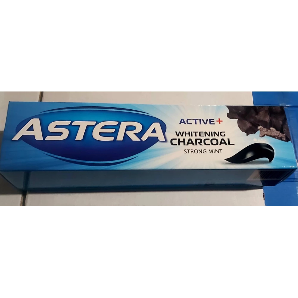 Зубна паста Astera  Active + Whitening Charcoal (Відбілююча з активов. вуглем) 110 мл.